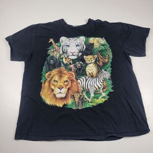 VTG‎ 90s Kittens USA Lion Tiger Animal Jungle Shirt Adult One Size Single Stitch
